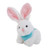 6" White Easter Bunny in Colorful Neck Scarfs | Easter Plush