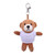 4" Keychain - Brown bear with customized shirt