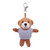 4" Keychain - Brown bear with customized shirt