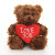 6" and 9" Teddy Bear Holding Heart with Message "Love You"