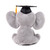 Graduation Elephant Plush with Cap &  Diploma 10"