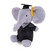Graduation Elephant Plush with Cap &  Gown – 9”