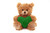 Plush Mocha teddy bear with assorted color heart, sitting, 6