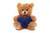 Plush Mocha teddy bear with assorted color heart, sitting, 6