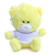Qbeba yellow keychain bear with Customizable tee 4"