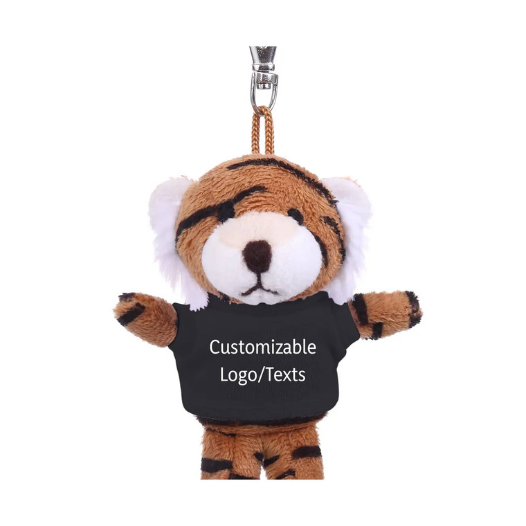 4" Keychain - Tiger with customized shirt