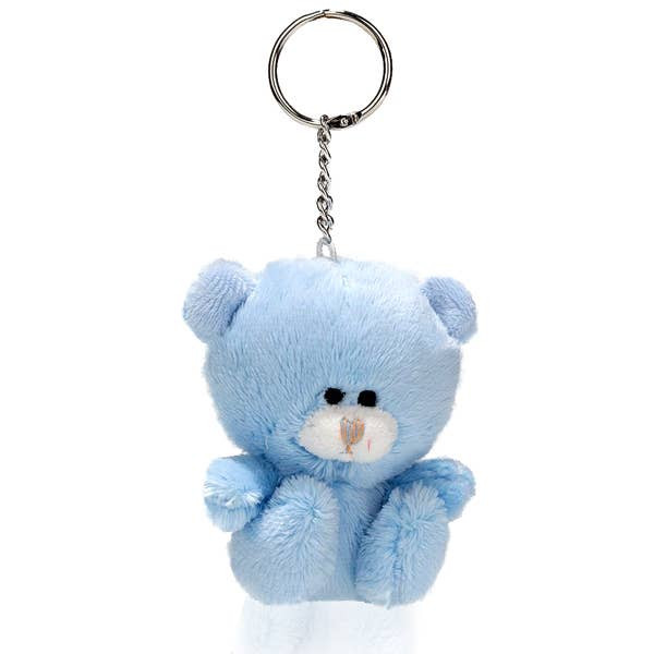 Colors of Love Qbears Blue Keychain-Plush Teddy Bear Keyring