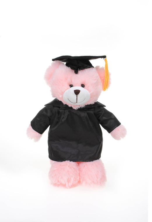 Graduation Imprint Pink Bear Stuffed and Plush Toy, 11-Inch