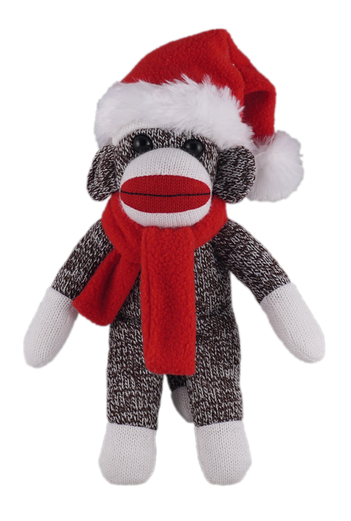 Christmas animals with personalizable scarf Sock Monkey