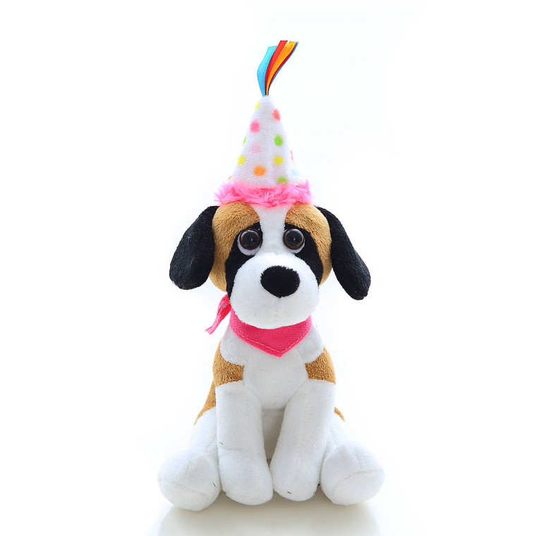 8" Customizable Birthday Dog Plush | Custom Birthday Gift 