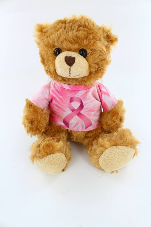 Cancer Tye Dye Pink Shirt Bear 6"