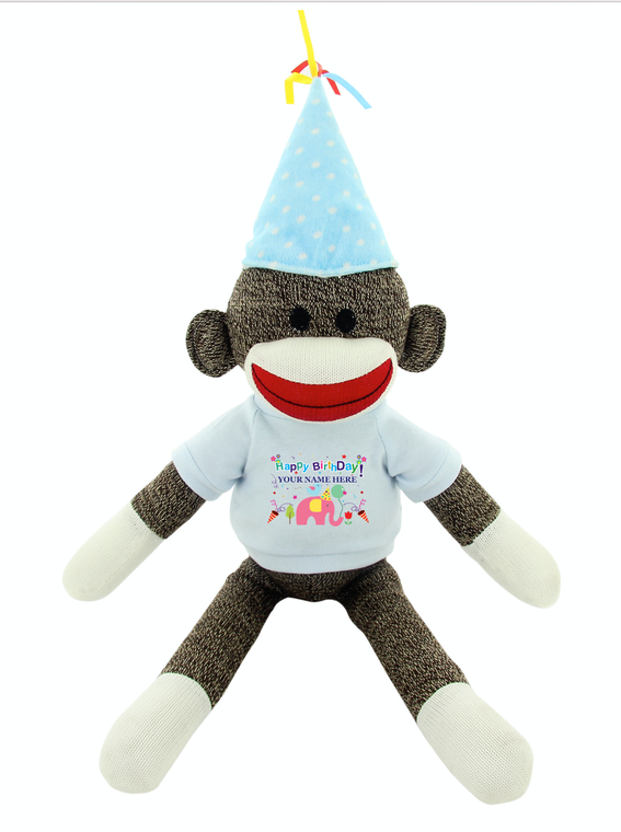 Birthday Sock Monkey Customization Shirt 20"