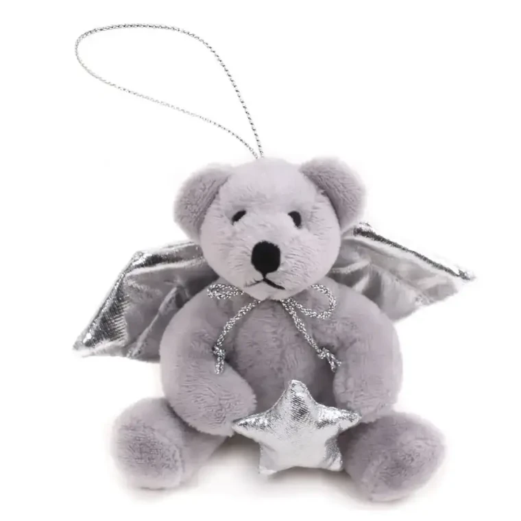 4" Christmas Angel Bear Silver | Christmas Stuffed Animal