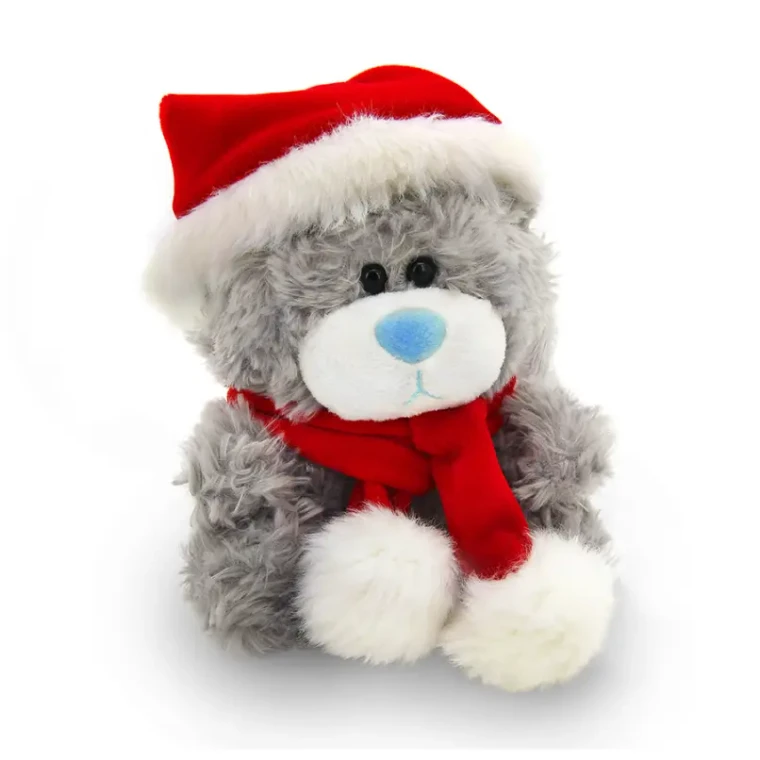 6″ Gray Christmas Qbeba Bear | Holiday Christmas Teddy Bear