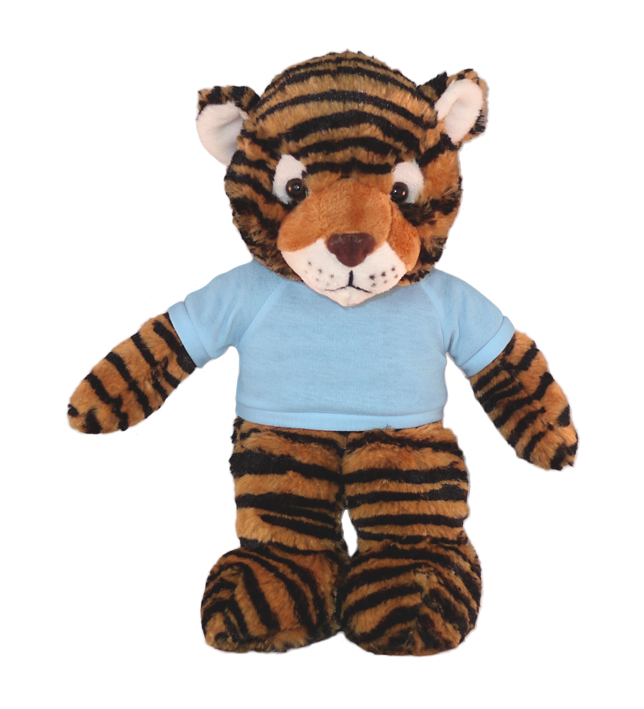 Plush Floppy Tiger With Personalized Tee 12”
