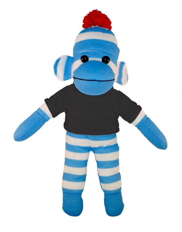 Blue Sock Monkey Bean Bag animal 10"