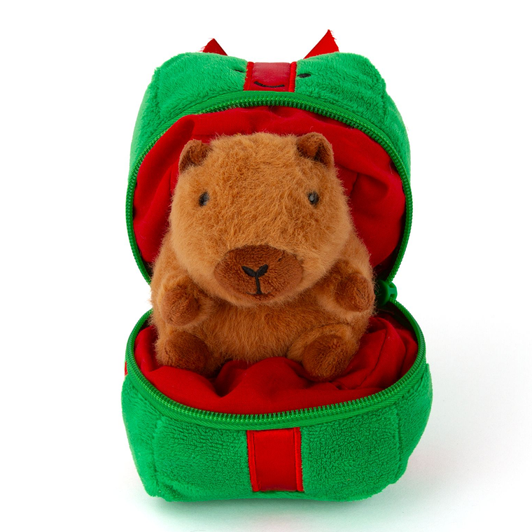 8″ Zip-Up Animal Capybara Plush | Christmas Stuffed Toy