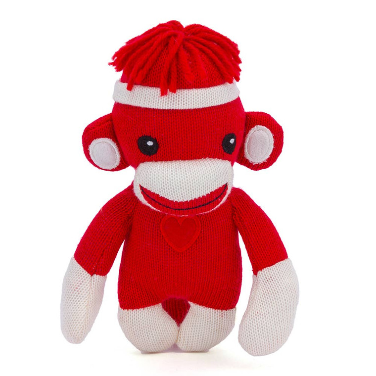 6″ Valentine Sock Monkey Plush | Valentine Monkey with Heart