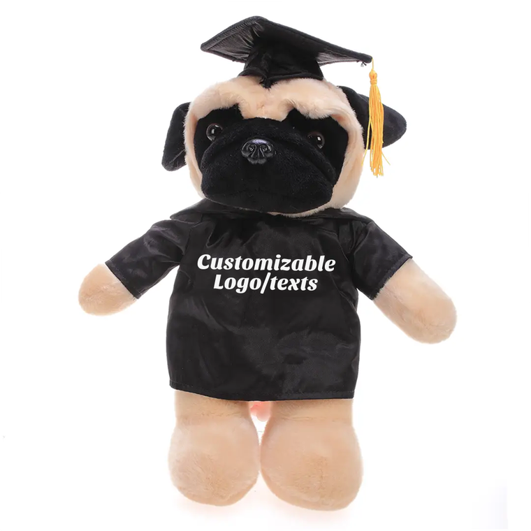 Graduation Animals--Pug 11" with custom imprint
