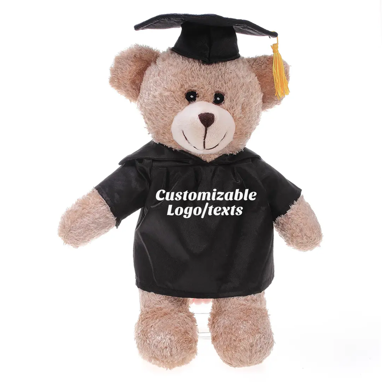 Graduation Animals--Tan Bear 11" with custom imprint