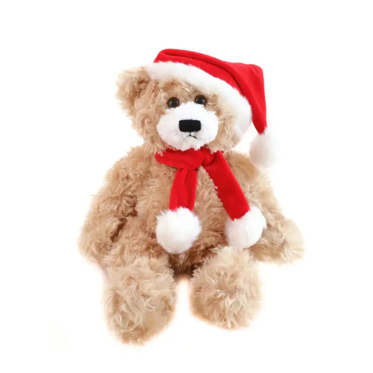 12″ Christmas Brandon Bear Beige | Holiday Christmas Bear