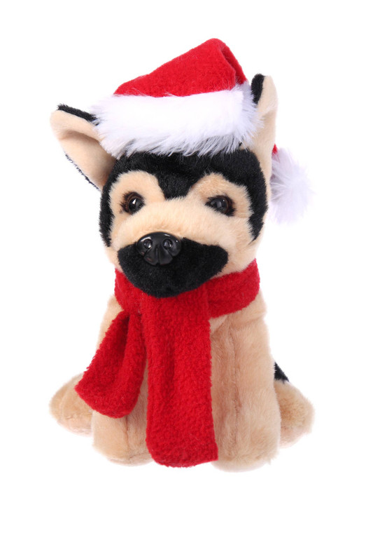 12″ Christmas Dog Plush in Custom Scarf | Holiday Plush Toy