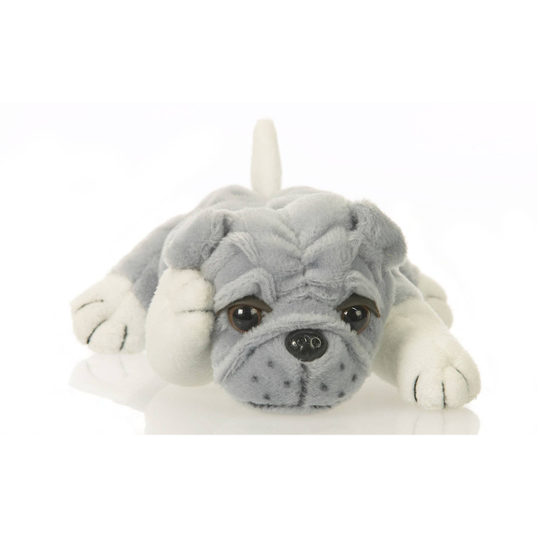 (Sample) 8″ Gray Bulldog Stuffed Animal | Soft Bulldog Plush Dog Toy
