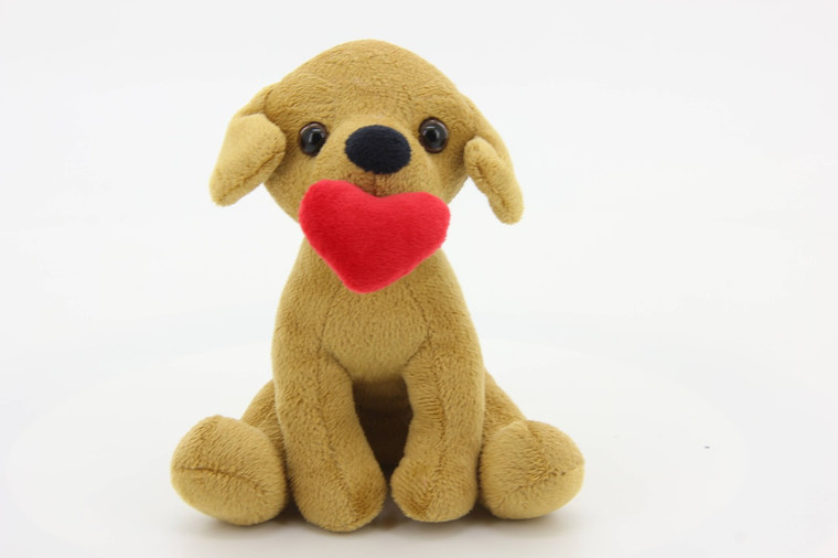 10″ Valentine Labrador Holding a Red Heart | Stuffed Animal