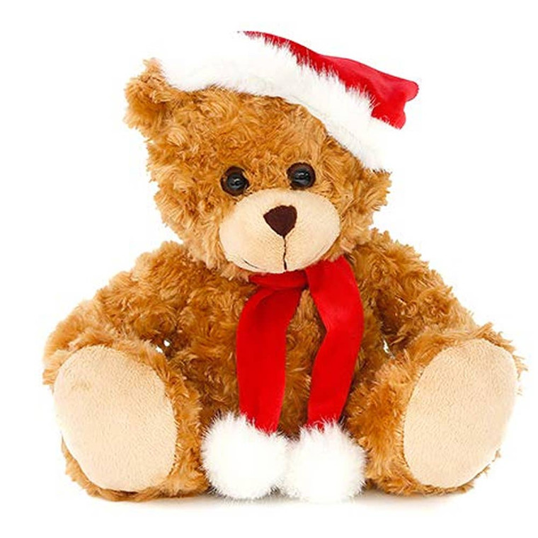 6″ Mocha Christmas Bear Plush Toy | Holiday Christmas Bear
