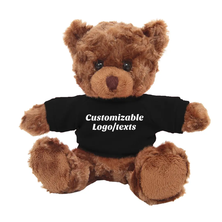12" Chocolate Teddy Bear with Custom T-Shirts | Custom Plush