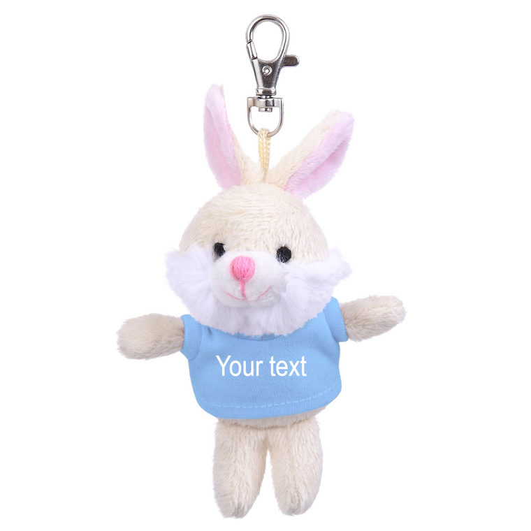 4" Soft Plush Bunny Keychain with Tee