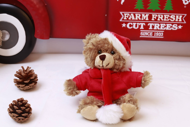 Christmas Beige Bear 6" custom tee red