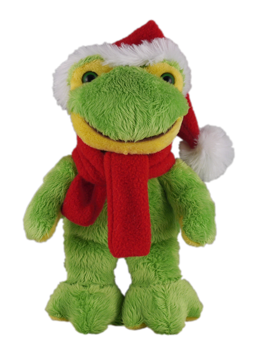 Christmas animals with customizable scarf frog 8"