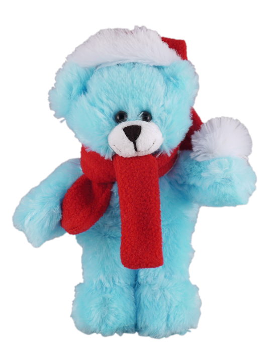 Christmas animals with personalizable scarf Blue Bear