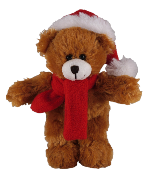 Christmas animals with personalizable scarf brown bear