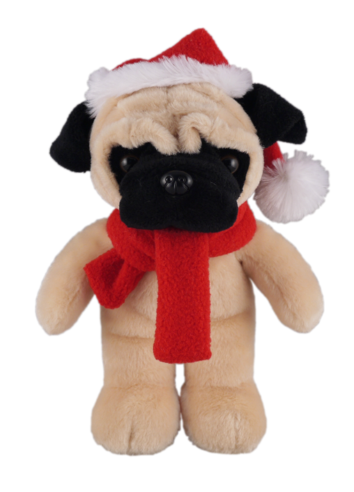 Christmas animals with scarf pug 12"