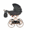 IMPERIAL CLASSIC BLACK ROSE GOLD DOLL'S PRAM