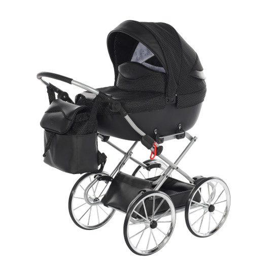 Junama Dolce Black Silver Doll's Pram