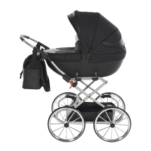 Junama Dolce Black Silver Doll's Pram