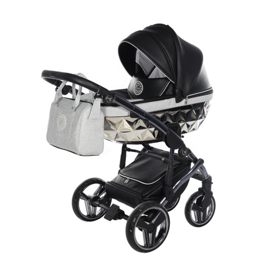 Junama Handcraft Glitter Kinderwagen 2-in-1 Black
