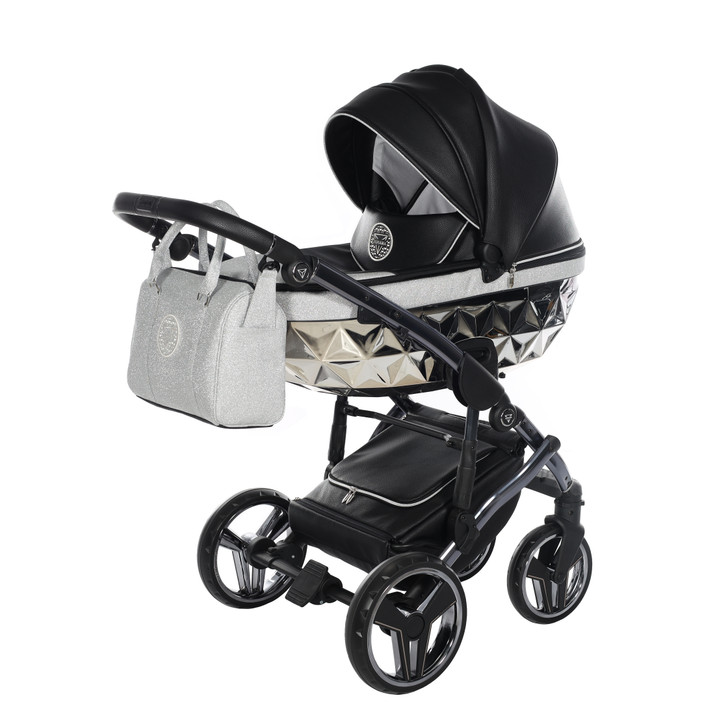 Junama Handcraft Glitter Kinderwagen 2-in-1 Black