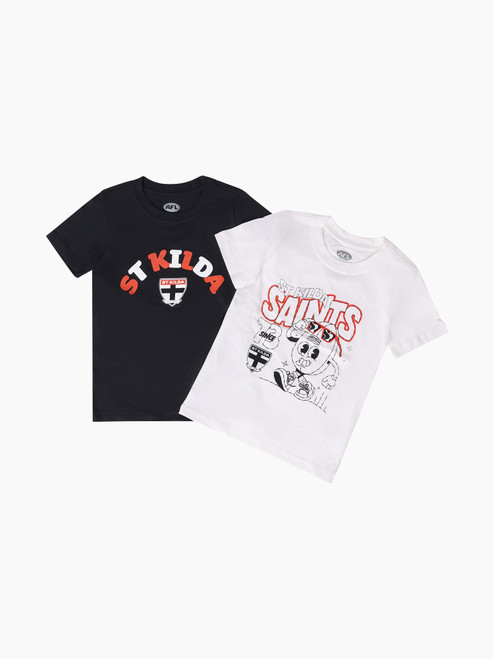 St Kilda Kids Graphic Tee - Twin Pack