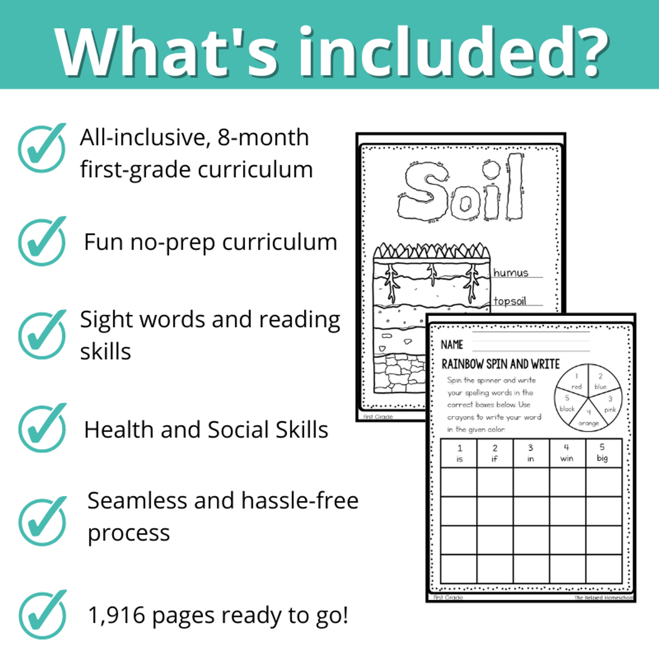 First Grade Curriculum - DIGITAL COPY