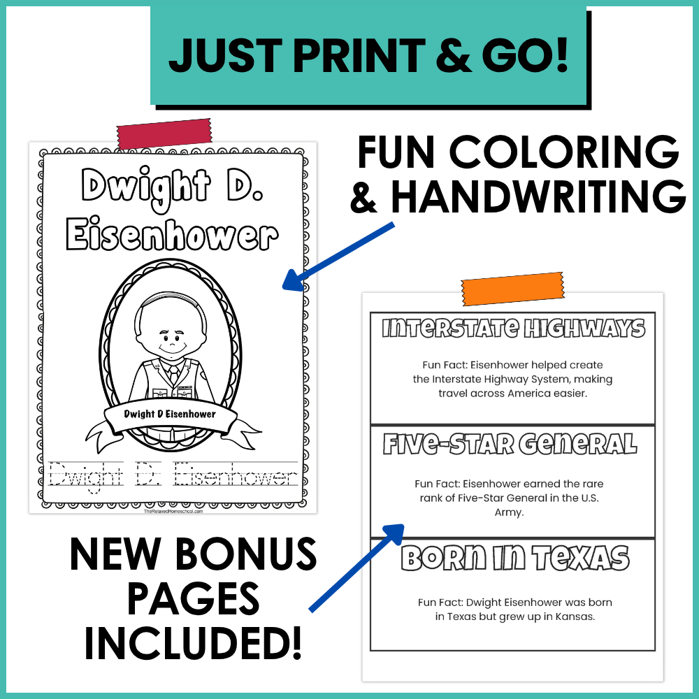 Dwight D. Eisenhower Coloring & Writing Book