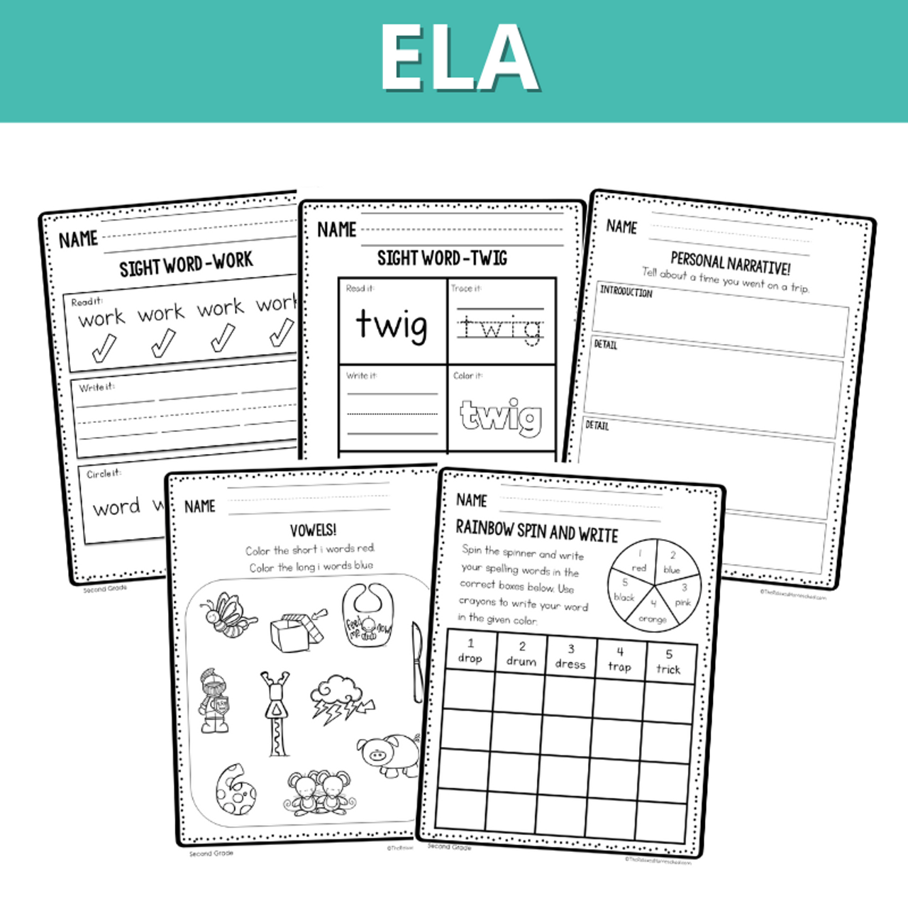 Second Grade Yearlong Curriculum | Math, Science, ELA All-in-One - Digital Copy