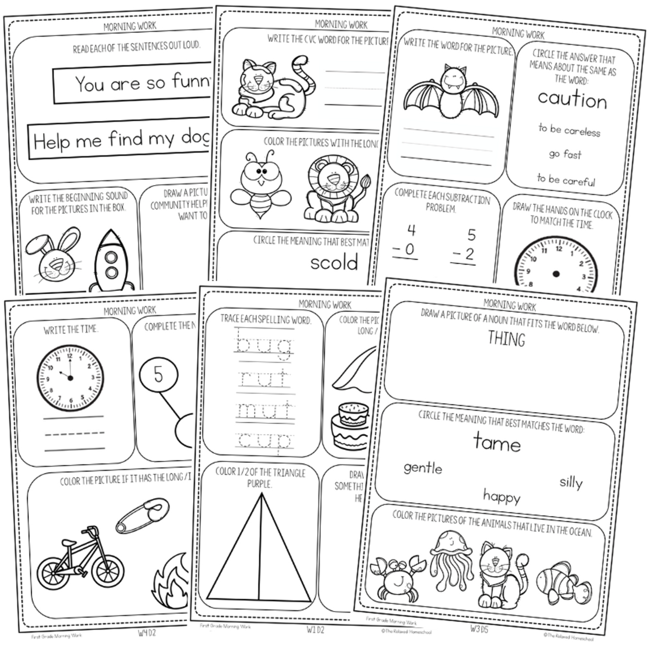 First Grade Morning Work Packets Year Long first-grade-morning-work-packets-year-long