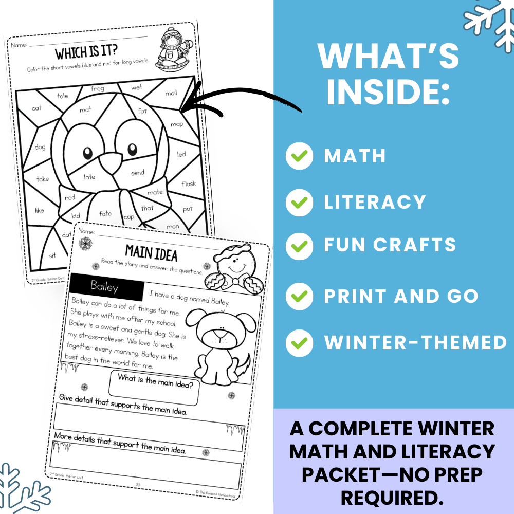 Second Grade Math and Literacy Workbook