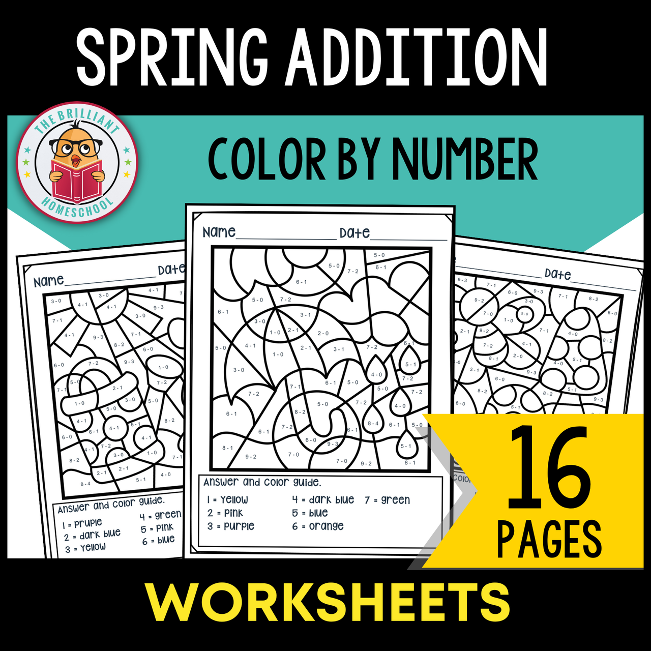 Spring Addition Color By Number Worksheets Spring Addition Color By Number Worksheets
