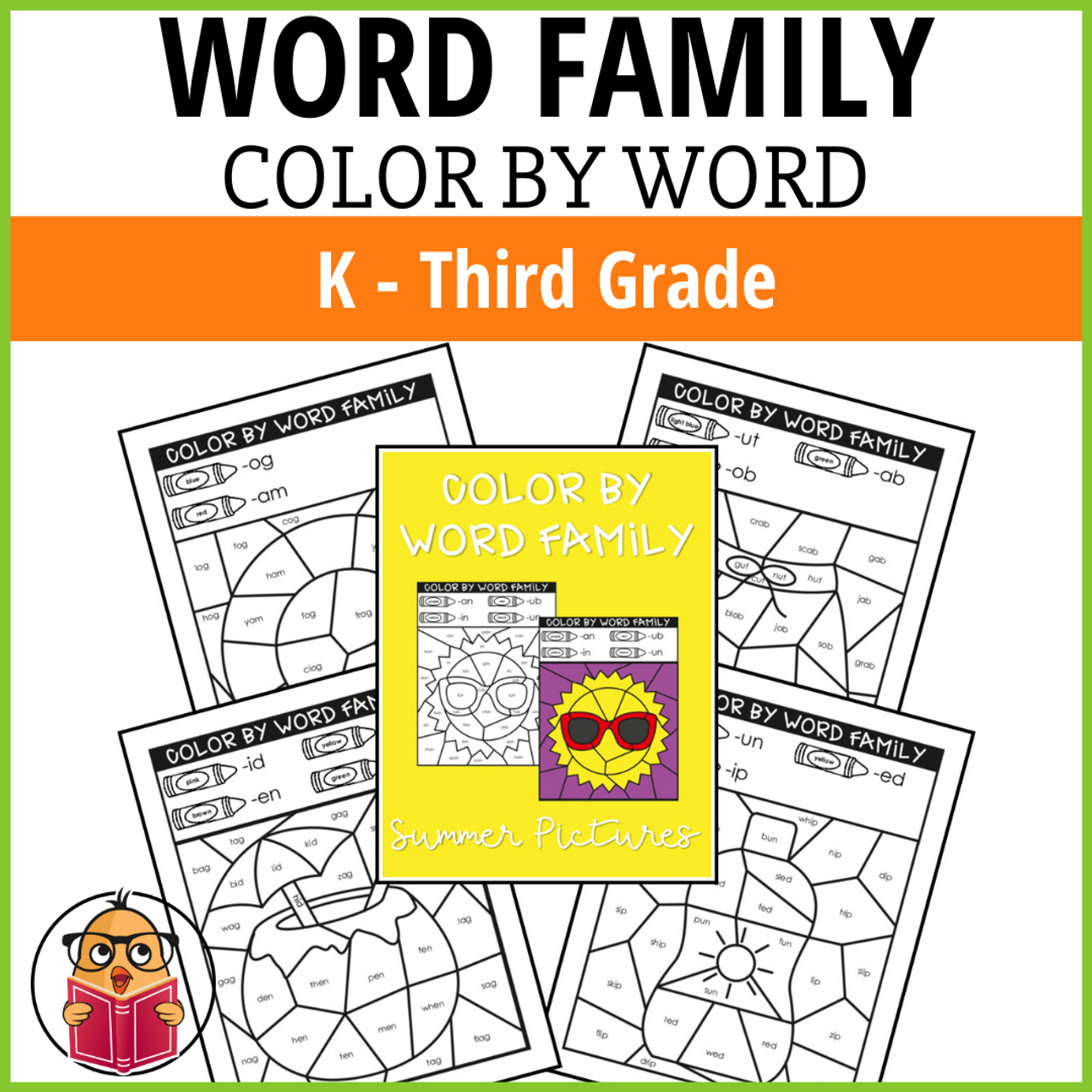 Word Family - Color By Word Family Activity