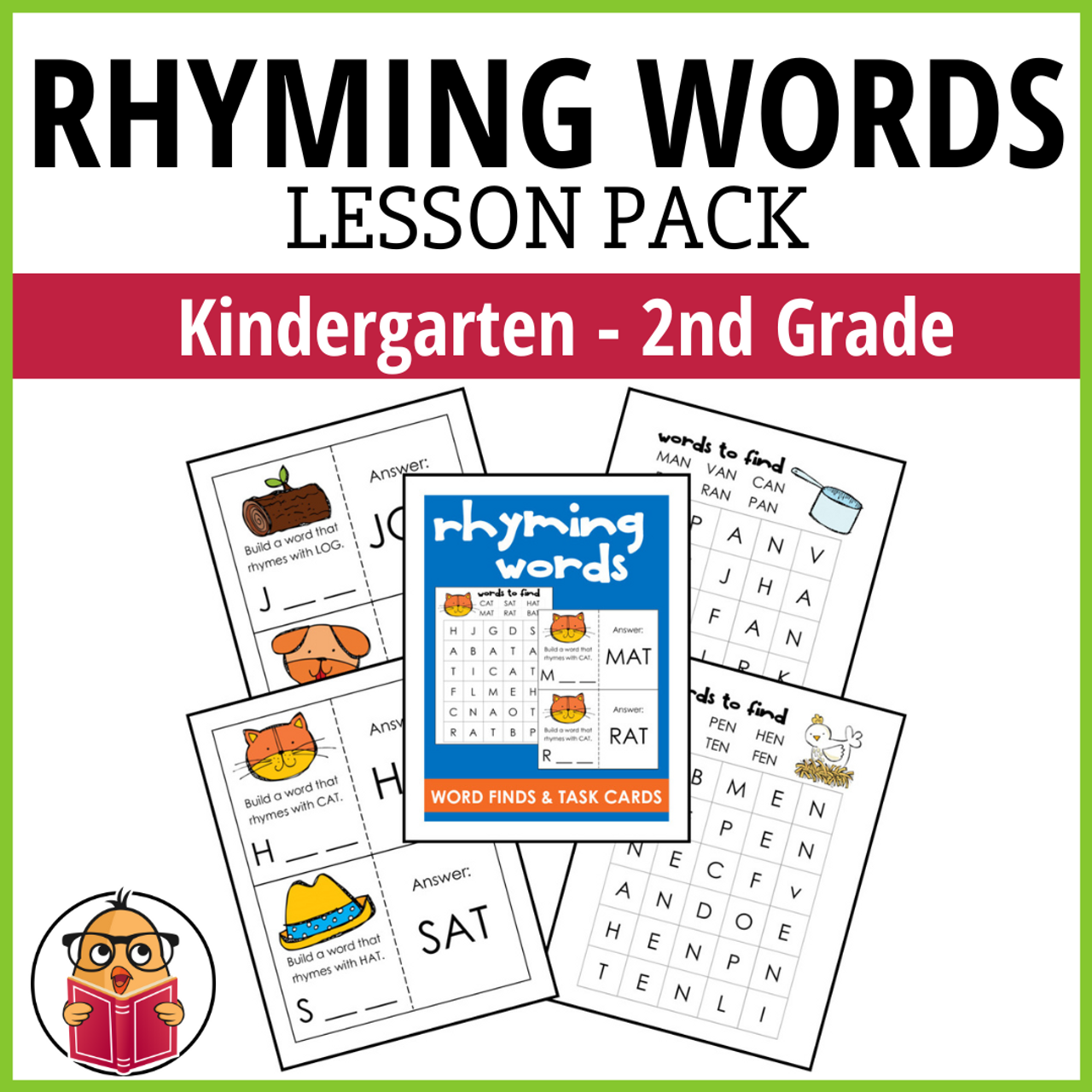 Rhyming Words Lesson Pack- K - 2nd